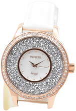 Load image into Gallery viewer, Invicta Angel Women's 40mm Rose Gold Crystal Sparkle White Leather Watch 24588-Klawk Watches