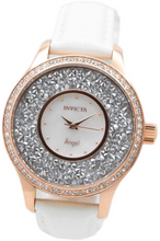Load image into Gallery viewer, Invicta Angel Women's 40mm Rose Gold Crystal Sparkle White Leather Watch 24588-Klawk Watches