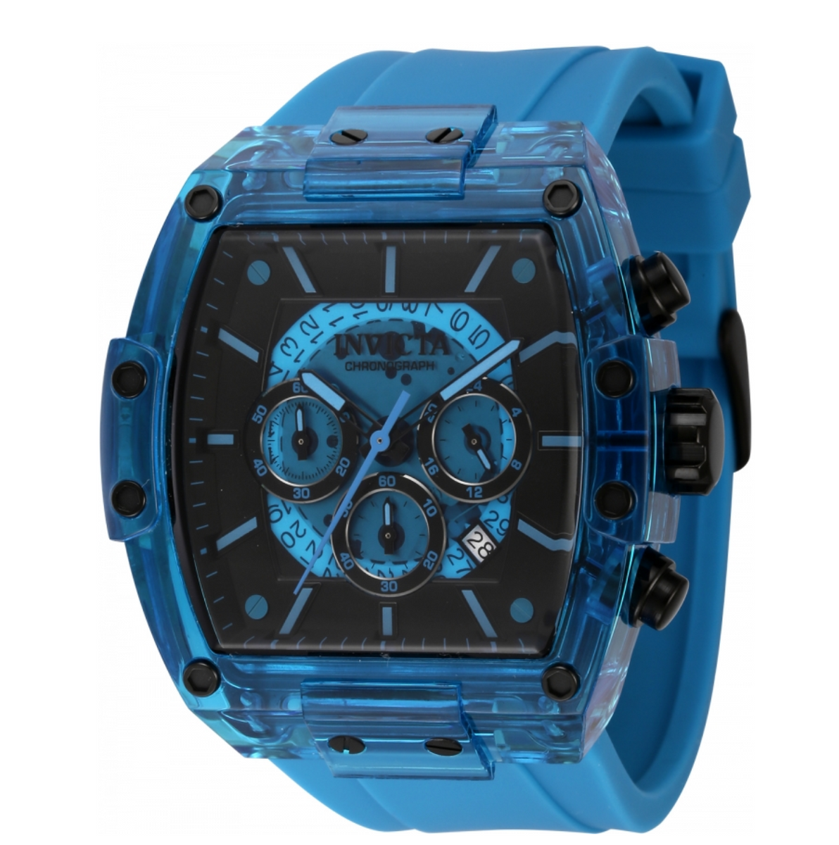 Invicta S1 Rally Diablo Men's 48mm Clear Blue Anatomic Dial Chrono