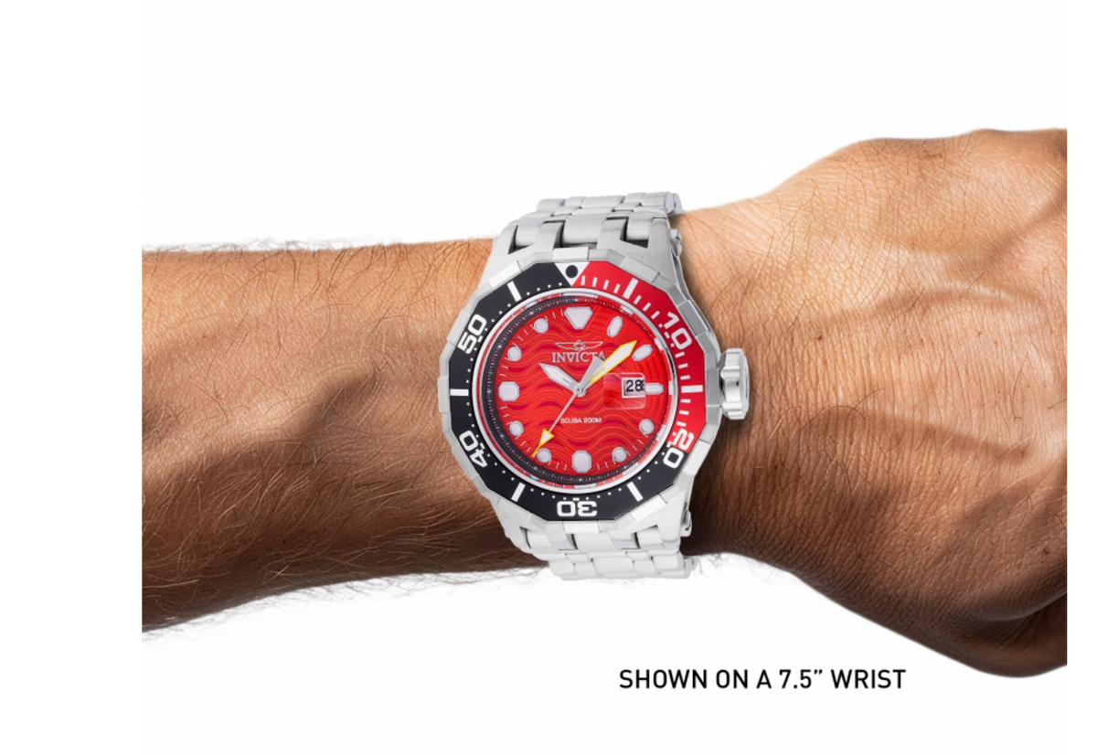 Invicta Pro Diver Scuba Wave 200M Men's 52mm Ember Red Quartz