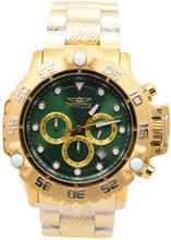 Load image into Gallery viewer, Invicta Subaqua Poseidon Green Dial Gold Band Luminous Chronograph Watch 47185-Klawk Watches