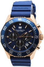 Load image into Gallery viewer, TechnoMarine Mare Vivo Mens Watch 44mm, Blue Rose Gold Chrono Watch TM-225073-Klawk Watches