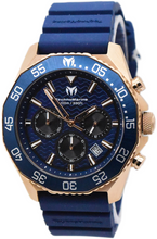 Load image into Gallery viewer, TechnoMarine Mare Vivo Mens Watch 44mm, Blue Rose Gold Chrono Watch TM-225073-Klawk Watches