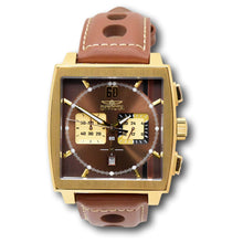 Load image into Gallery viewer, Invicta S1 Rally Cuadro Men's 45mm Gold GMT Brown Leather Chrono Watch 44300-Klawk Watches