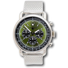 Load image into Gallery viewer, Chase Durer By Invicta Men's Aviator Emerald Green Mesh Chrono Watch CDW-0150-Klawk Watches