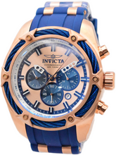 Load image into Gallery viewer, Invicta Bolt Men's 52mm Rose Gold Blue Cable Silicone Chronograph Watch 31434-Klawk Watches