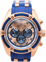 Load image into Gallery viewer, Invicta Bolt Men's 52mm Rose Gold Blue Cable Silicone Chronograph Watch 31434-Klawk Watches