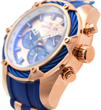 Load image into Gallery viewer, Invicta Bolt Men's 52mm Rose Gold Blue Cable Silicone Chronograph Watch 31434-Klawk Watches
