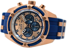 Load image into Gallery viewer, Invicta Bolt Men's 52mm Rose Gold Blue Cable Silicone Chronograph Watch 31434-Klawk Watches