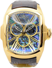 Load image into Gallery viewer, Invicta Lupah Abalone Dial Mens 47mm GMT Day/Date Quartz Watch 35193 Brown Strap-Klawk Watches
