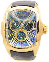 Load image into Gallery viewer, Invicta Lupah Abalone Dial Mens 47mm GMT Day/Date Quartz Watch 35193 Brown Strap-Klawk Watches