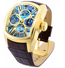 Load image into Gallery viewer, Invicta Lupah Abalone Dial Mens 47mm GMT Day/Date Quartz Watch 35193 Brown Strap-Klawk Watches