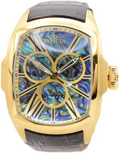 Load image into Gallery viewer, Invicta Lupah Abalone Dial Mens 47mm GMT Day/Date Quartz Watch 35193 Brown Strap-Klawk Watches