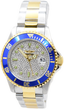 Load image into Gallery viewer, Invicta Pro Diver Azure Royale 40mm Two Tone Pave Crystal Quartz Watch 50287