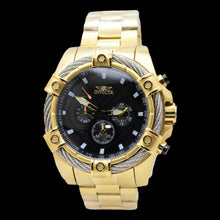 Load image into Gallery viewer, Invicta Bolt Cable Valkir Black Gold Men's 52mm Quartz Chronograph Watch 69799
