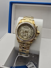 Load image into Gallery viewer, TechnoMarine Manta Ray Mens 42mm 48 Crystals Triple Gold Chrono Watch TM-222004