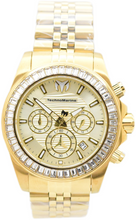 Load image into Gallery viewer, TechnoMarine Manta Ray Mens 42mm 48 Crystals Triple Gold Chrono Watch TM-222020