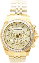 Load image into Gallery viewer, TechnoMarine Manta Ray Mens 42mm 48 Crystals Triple Gold Chrono Watch TM-222020
