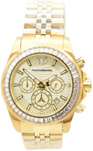 Load image into Gallery viewer, TechnoMarine Manta Ray Mens 42mm 48 Crystals Triple Gold Chrono Watch TM-222020