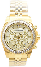 Load image into Gallery viewer, TechnoMarine Manta Ray Mens 42mm 48 Crystals Triple Gold Chrono Watch TM-222020