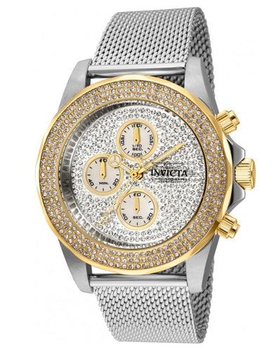 Invicta Pro Diver Men's 43mm PAVE Crystal Gold MOP Chronograph Watch 31568-Klawk Watches