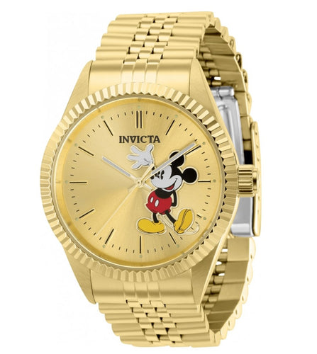 Invicta Disney Men's 43mm Limited Ed Mickey Gold Dial Stainless Watch 37851-Klawk Watches