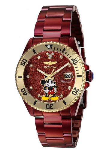 Invicta Disney Limited Edition Women's 38mm Red Glitter Dial Watch 41216-Klawk Watches