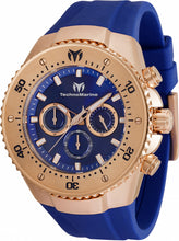 Load image into Gallery viewer, TechnoMarine Sea Manta Mens 48mm Deep Blue Dial Rose Gold Chrono Watch TM-220065-Klawk Watches
