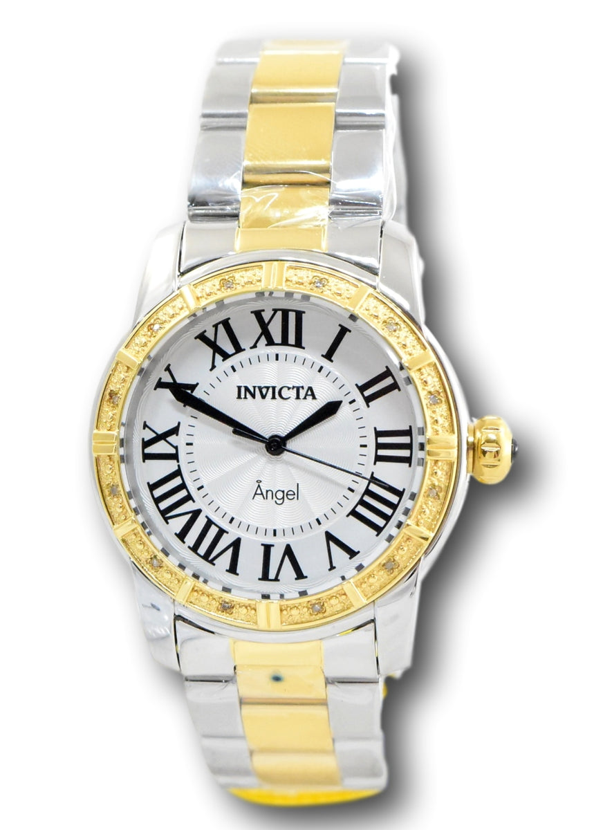 Invicta Angel Women's 12-Diamonds Bezel 38mm Two-Tone Swiss Quartz Wat –  Klawk Watches