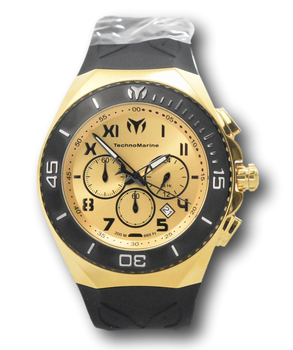 Technomarine 48mm Ocean Manta Quartz Chrono Silicone Strap Watch