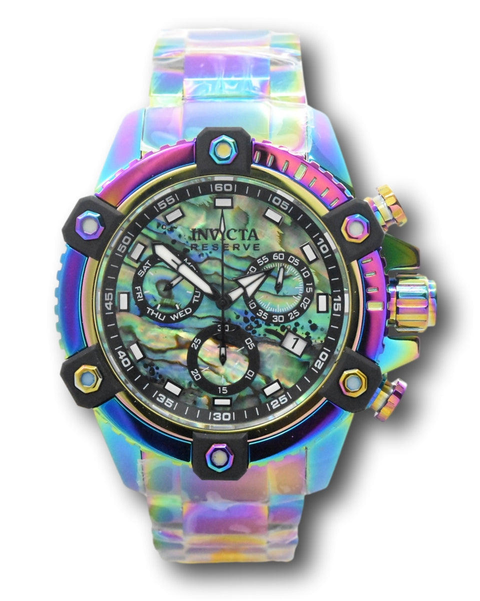 Invicta Reserve Men's 48mm Rainbow Iridescent Abalone Swiss Chrono