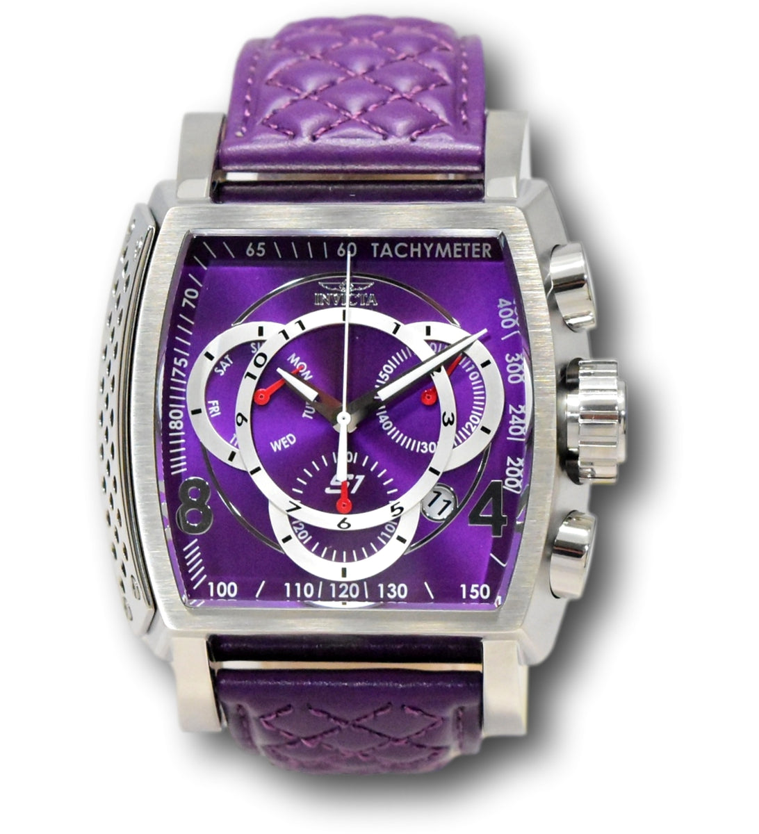 Invicta S1 Rally Men's 48mm Purple Leather Swiss Chronograph Watch