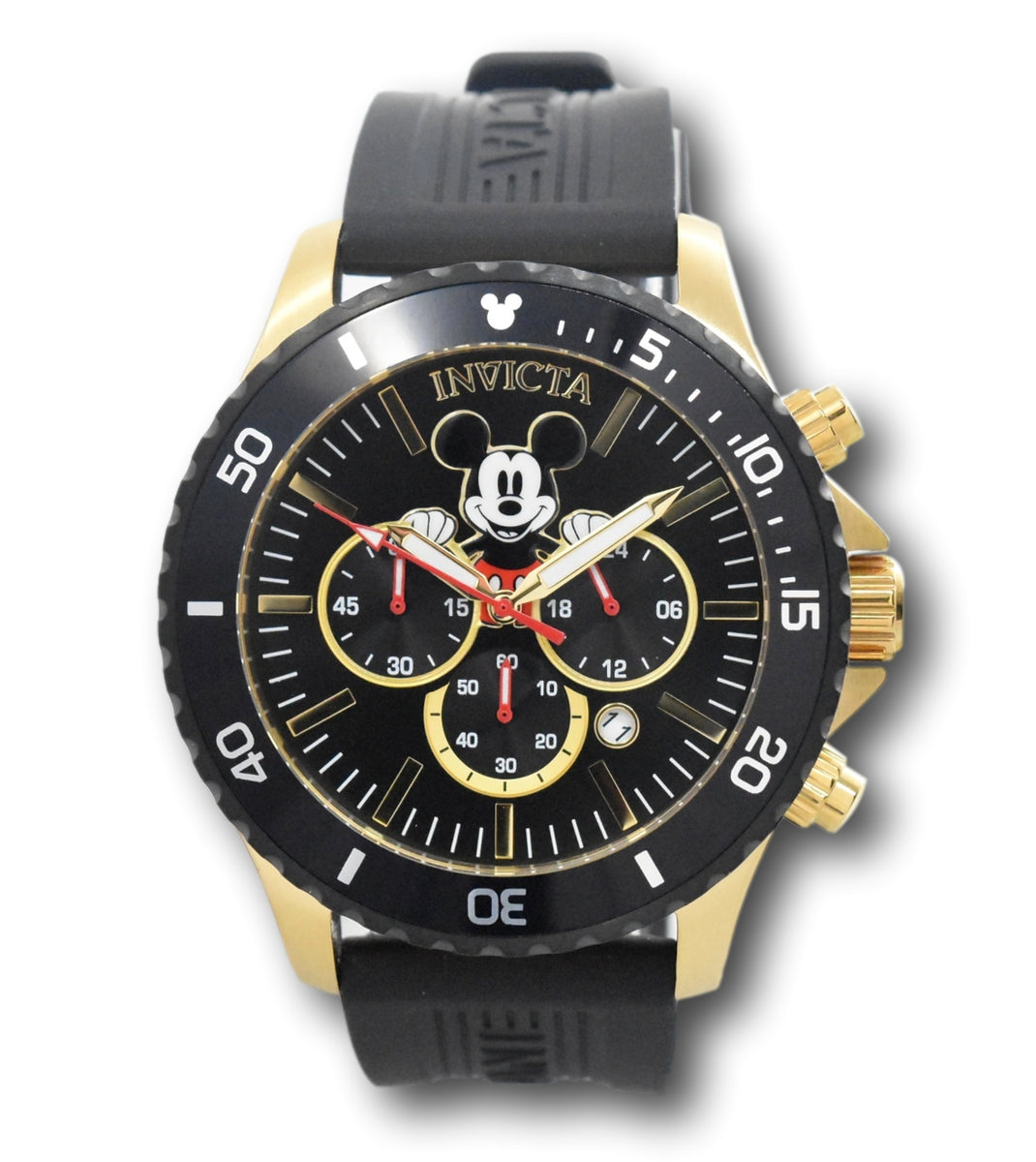 Invicta Disney Men's 48mm Mickey Mouse Limited Edition Black Chrono Wa –  Klawk Watches