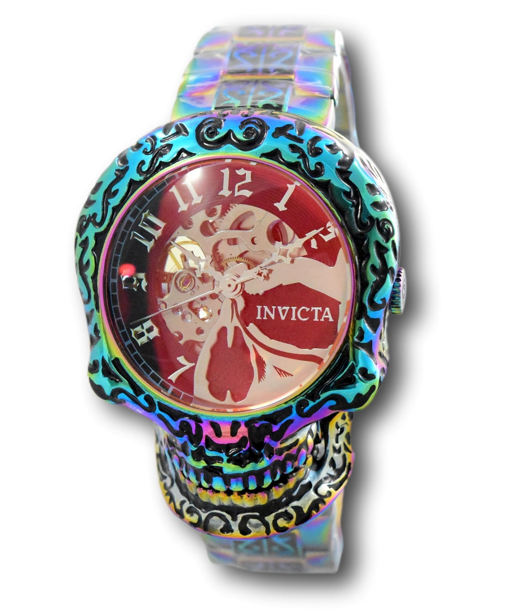 Invicta Artist Skull Automatic Men's 50mm Iridescent Rainbow