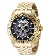 Load image into Gallery viewer, Invicta Pro Diver Dia Day Los Muertos 43mm Gold Skull Floral Chrono Watch 48951-Klawk Watches
