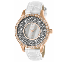 Load image into Gallery viewer, Invicta Angel Women's 40mm Rose Gold Crystal Sparkle White Leather Watch 24588-Klawk Watches
