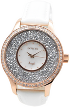 Load image into Gallery viewer, Invicta Angel Women's 40mm Rose Gold Crystal Sparkle White Leather Watch 24588-Klawk Watches
