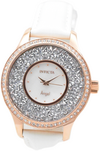 Load image into Gallery viewer, Invicta Angel Women's 40mm Rose Gold Crystal Sparkle White Leather Watch 24588-Klawk Watches
