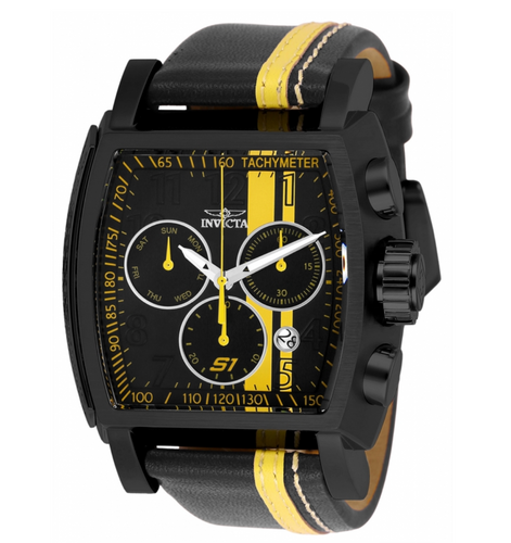 Invicta S1 Rally 26397 Men's 48mm Swiss Chronograph Black Yellow Watch-Klawk Watches