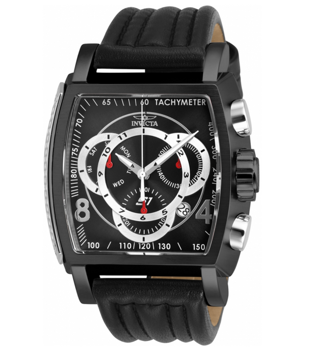 Invicta S1 Rally Men's 48mm Black Dial Leather Swiss Chronograph Watch 27941-Klawk Watches