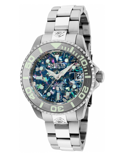 Invicta Pro Diver Automatic Women's 38mm Abalone Mosaic Dial Silver Watch 35761-Klawk Watches