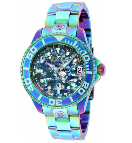 Invicta Pro Diver Automatic Women's 38mm Abalone Mosaic Iridescent Watch 35766-Klawk Watches