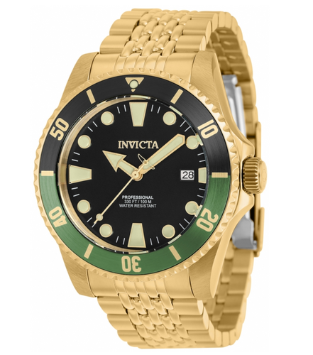 Invicta Pro Diver Automatic Men's 44mm Lume Markers 100M Gold Watch 39763-Klawk Watches