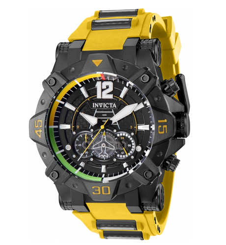 Invicta Aviator Men's 52mm Carbon Fiber Dial Yellow Chronograph Watch 40162-Klawk Watches