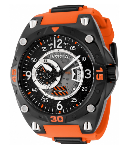 Invicta Aviator Pilot Automatic Men's 50mm Black & Orange Watch 40284-Klawk Watches