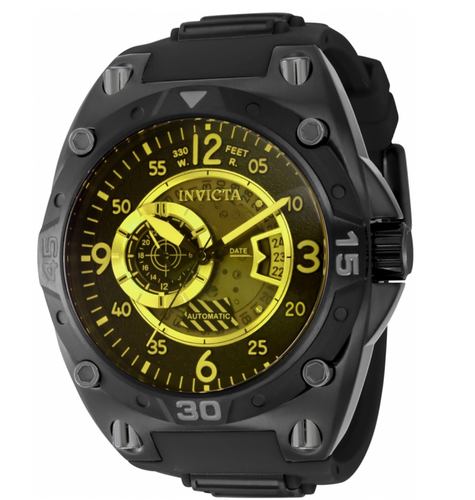 Invicta Aviator Automatic Men's 50mm Deep Radar Yellow Tinted Watch 40288-Klawk Watches
