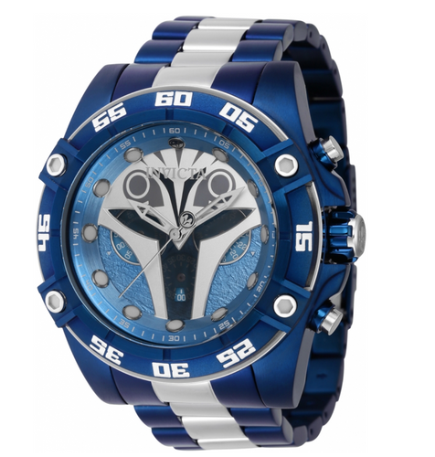 Invicta Star Wars Bo Katan Mens 52mm Limited Ed Blue Chronograph Watch 41257-Klawk Watches