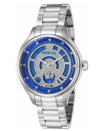 Invicta Star Wars R2-D2 Lady Womens 38mm Limited Silver Glitter Dial Watch 41393-Klawk Watches