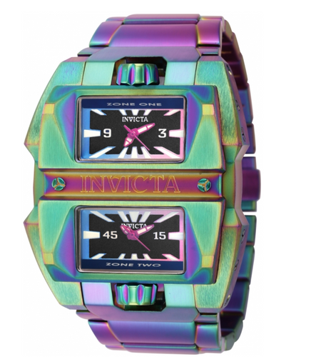 Invicta Akula Dual Time Mens 50mm Rainbow Iridescent Swiss Quartz Watch 41712-Klawk Watches