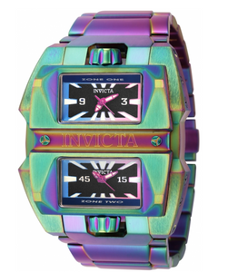 Invicta Akula Dual Time Mens 50mm Rainbow Iridescent Swiss Quartz Watch 41712-Klawk Watches